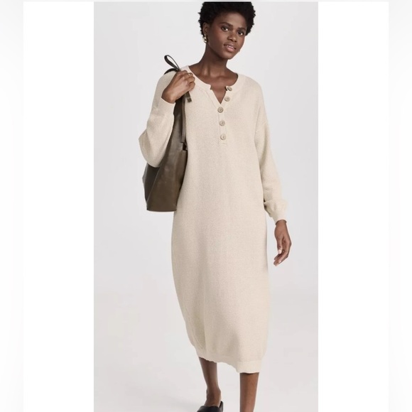 Free People Beach Cream Hailee Sweater Dress, L, EUC - Picture 1 of 8